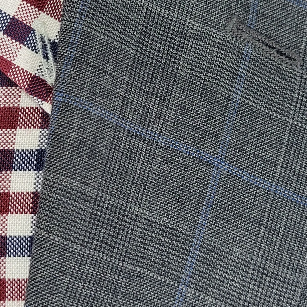 Greg Norman Tasso Elba Men's Sport Coat Blazer Two Button Gray Plaid Wool 44R - Picture 7 of 14